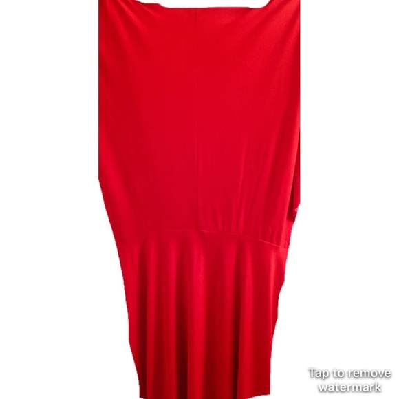 Moda International red v- neck midi wrap dress XL - Picture 2 of 4